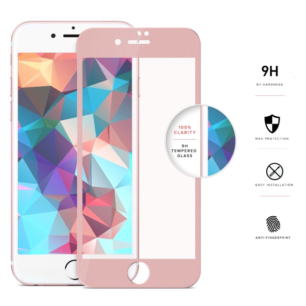 iPhone 7 Plus 2-PACK näytönsuoja 3D 9H 0,2mm HD-Clear Guld