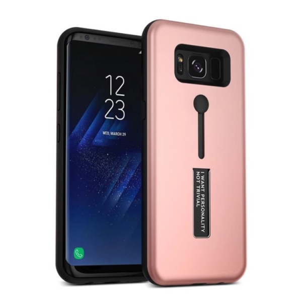 Samsung Galaxy S8+ Kisscase-Skal med Hållarfunktion Roséguld