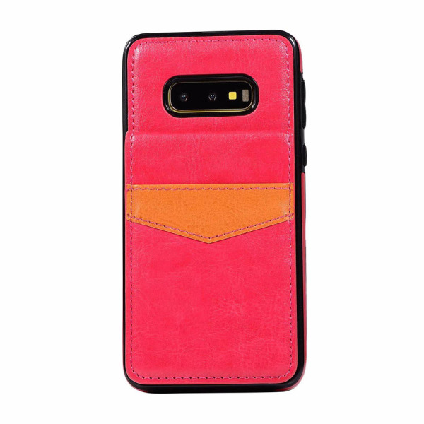 Skyddande Skal med Kortfack (Leman) - Samsung Galaxy S10E Röd
