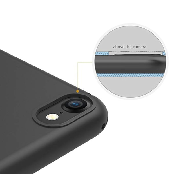 iPhone 8 - Matta silikonikuori ja pehmeä näytönsuoja Svart