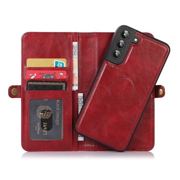 Samsung Galaxy S22 Plus - Kraftig praktisk lommebokveske Röd