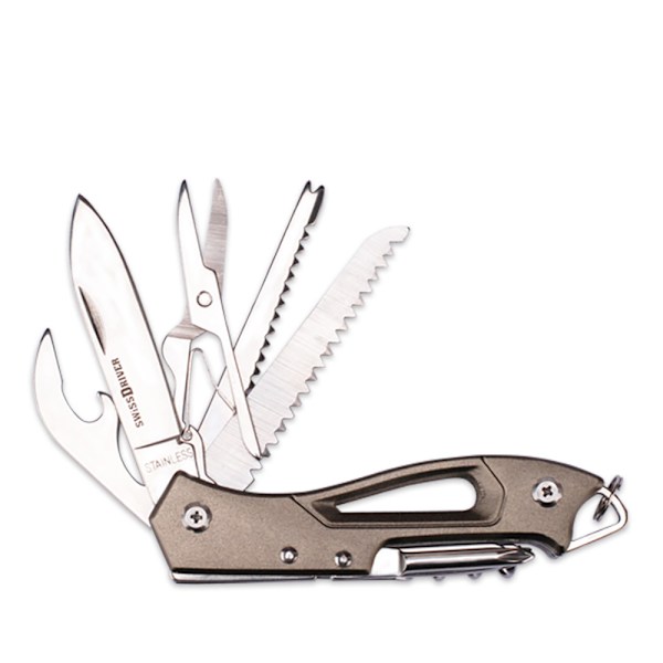 Slittålig Multifunktionell 14-1 Fickkniv Swiss Army Knife Svart
