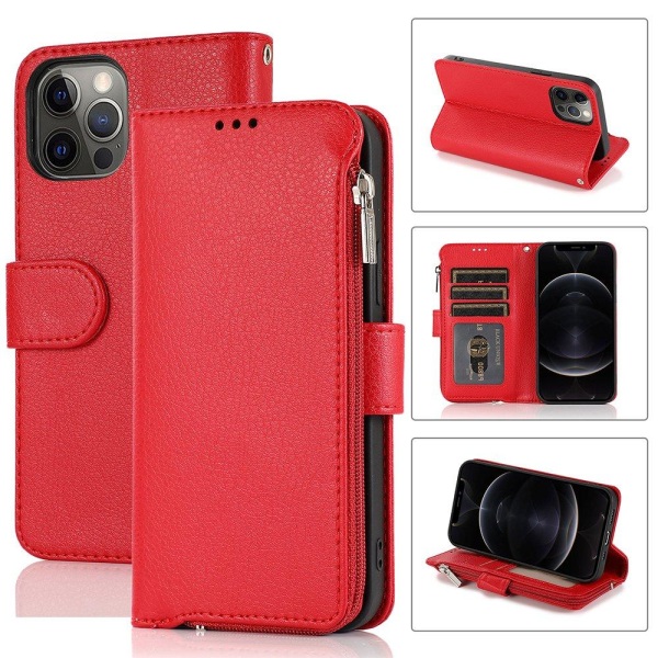 iPhone 12 Pro Max - Gjennomtenkt fleksibelt lommebokdeksel Röd