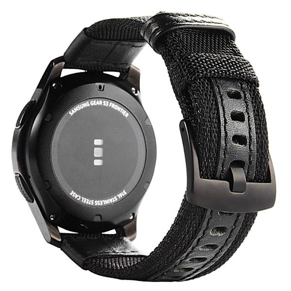 Mukavat nailonrannekkeet - Samsung Galaxy Watch S3 Frontier Svart 20mm