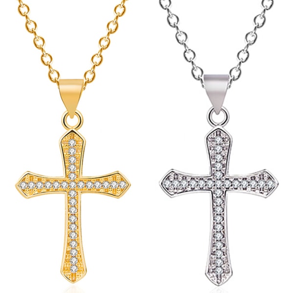 Stilsäkert Elegant Kors Halsband Silver