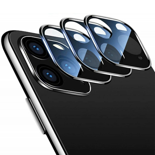 iPhone 11 Pro Max Skyddsfilm med Metalram för Bakre kameralins Silver