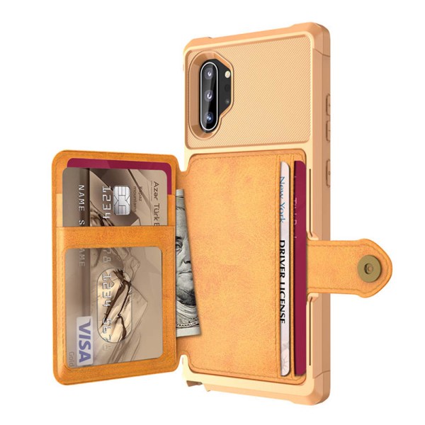 Elegant Smart Cover med Kortlomme - Samsung Galaxy Note10+ Röd Röd