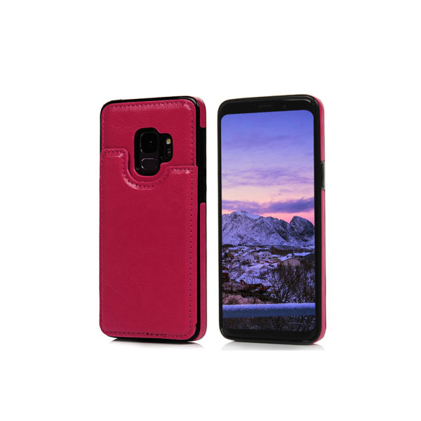 Älykäs nahkainen lompakkokotelo - Samsung Galaxy S9 Rosa