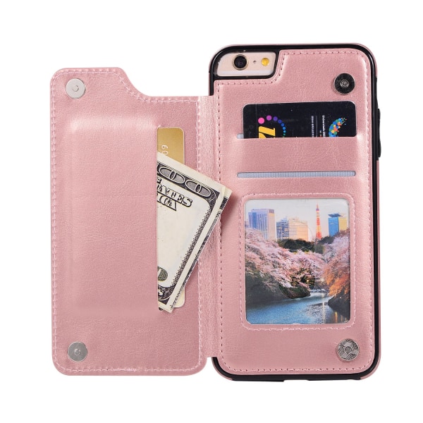 Läderskal med Plånbok/Kortfack från NKOBEE för iPhone 6/6S Plus Blå
