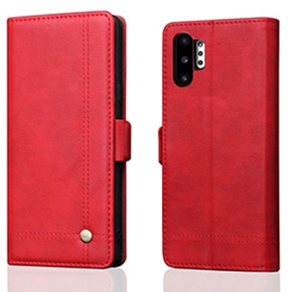 Effektfullt Plånboksfodral (LEMAN) - Samsung Galaxy Note10+ Röd