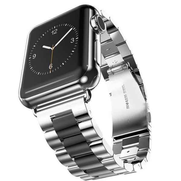 Apple Watch 44mm (4) - Elegant Länk i Rostfritt Stål Silver