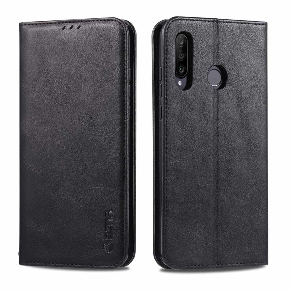 Huawei P30 Lite - Stilfuldt Smart Wallet etui Ljusbrun