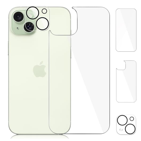iPhone 15 - 3in1  Fram- & Baksida & Kameralinsskydd 0,3mm Transparent