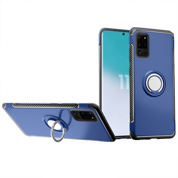Profesjonelt deksel med ringholder - Samsung Galaxy S20 Ultra Blå