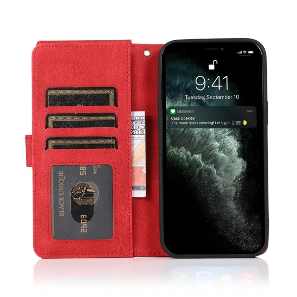 Lommebokveske 8-Card FLOVEME - iPhone 12 Röd