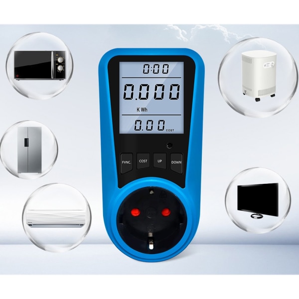 Effektfull Smidig Strömmätare Strömförbrukningsmätare Elmätare Blå