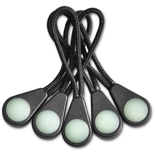 Effektfull Glow in the Dark Blixtlåsdragare (10-Pack) Svart