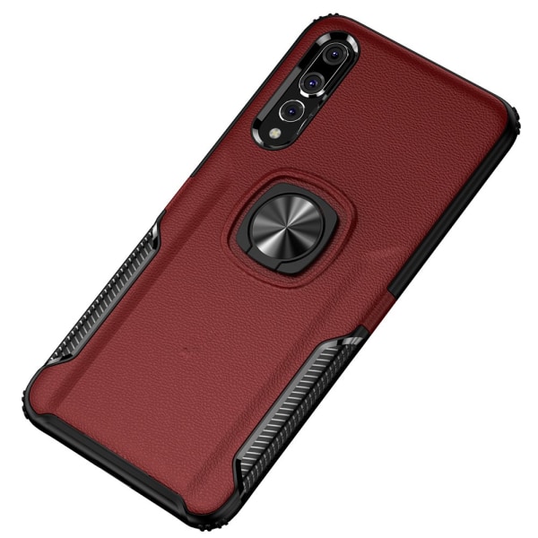 LEMAN deksel med ringholder - Huawei P20 Röd