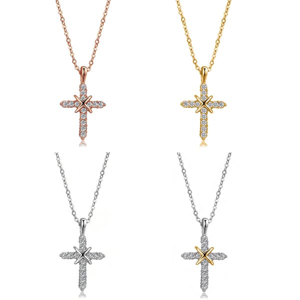 Stilsäkert Exklusivt Kors Halsband Silver