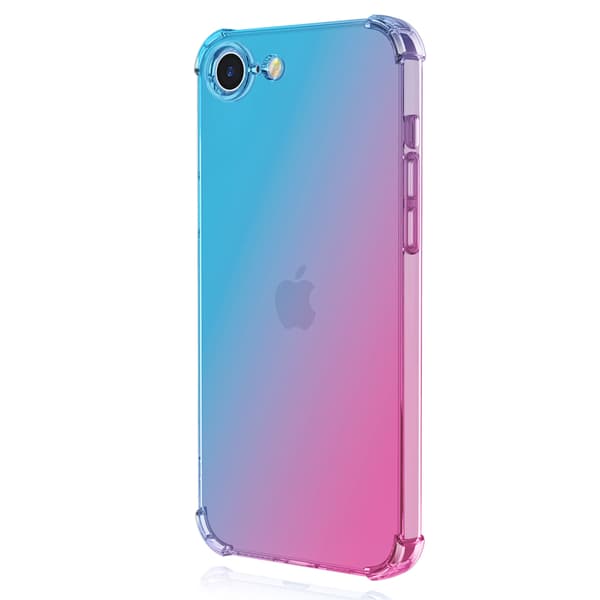 iPhone 16E - Silikonskal med Stötskydd och Stil Rosa/Grön