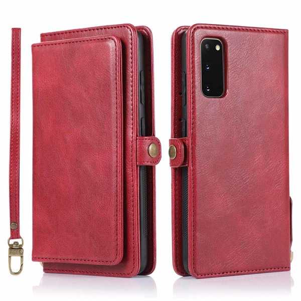 Samsung Galaxy S20 - Robust Dubbelfunktion Plånboksfodral Röd