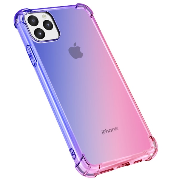 iPhone 11 - Kraftig deksel i silikon Blå/Rosa