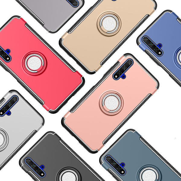 Praktiskt Skal med Ringhållare - Huawei Nova 5T Grå