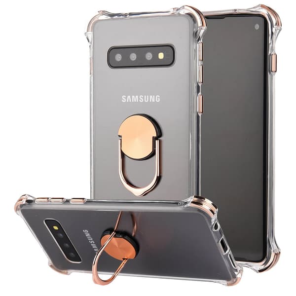 Samsung Galaxy S10 Plus - Stötdämpande Skal med Ringhållare Röd