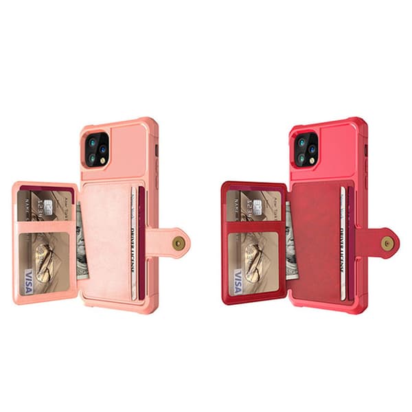 Skal med Kortfack - iPhone 11 Röd