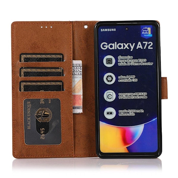 Samsung Galaxy A72 - Praktiskt Robust Plånboksfodral Svart