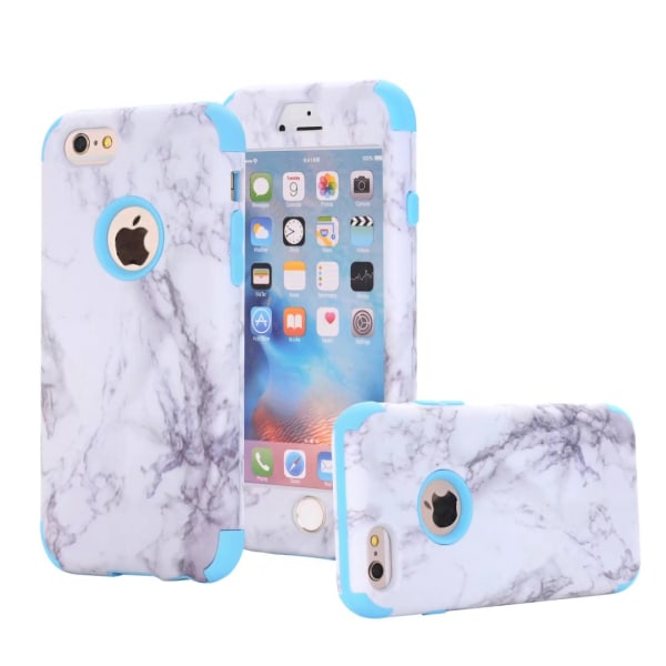 iPhone 6/6S - MARBLE Skyddande Fodral (3-Delat) Grå