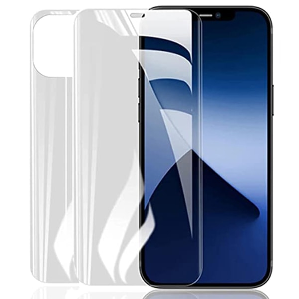 2-PACK iPhone 13 - Hydrogel näytönsuoja (etu- ja takaosa) Transparent