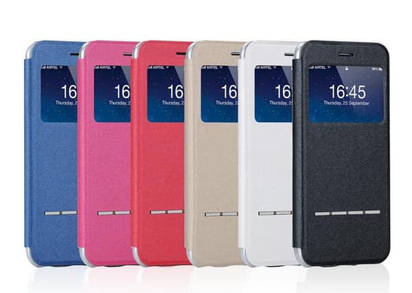 iPhone 6plus Smartfodral med f�nster & svarsfunktion (ROSA) Rosa Rosa