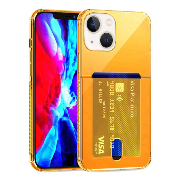 iPhone 13 - Skal med Korthållare Fluorescerande Gul