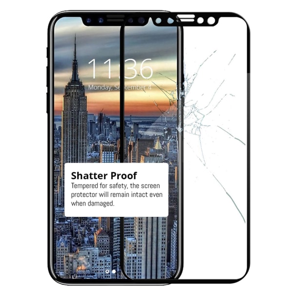 3-PACK HeliGuard Skärmskydd för iPhone X (Skärmskydd Full-cover) Svart