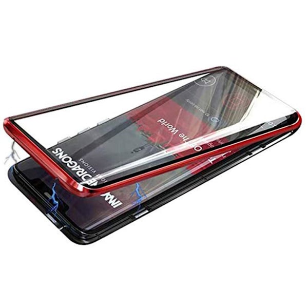 Samsung Galaxy A20E - Stilfuldt dobbelt magnetisk cover Röd