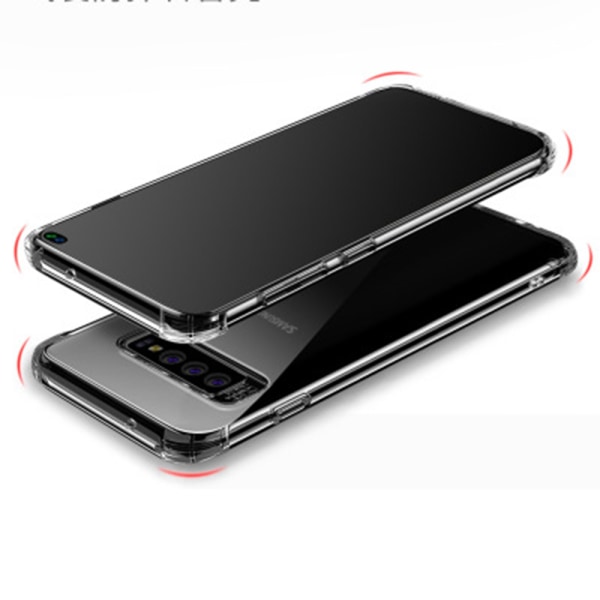 Samsung Galaxy S10E - Iskuja vaimentava kansi korttilokerolla Transparent/Genomskinlig