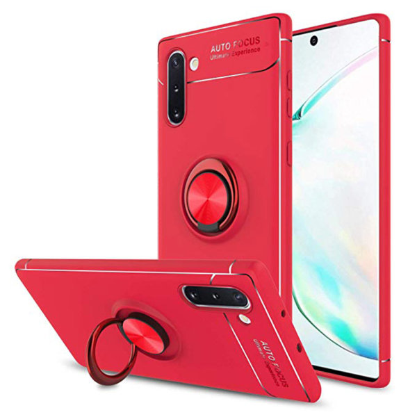 Stødabsorberende Cover Ring Holder - Samsung Galaxy Note10 Röd/Röd