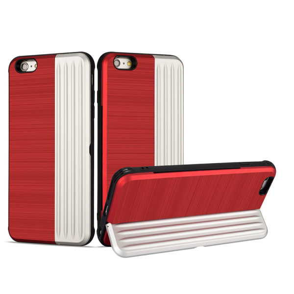 iPhone 6/6S Plus - Tyylikäs kansi korttipaikalla ja mobiilitelineellä Röd Röd