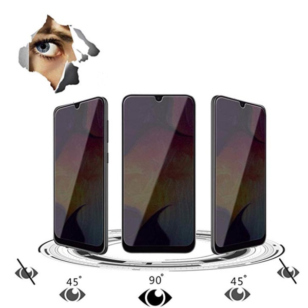 Samsung A50 Anti-Spy Skärmskydd 9H Screen-Fit Svart
