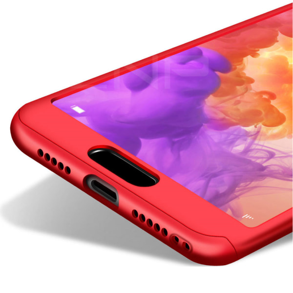 Huawei P20 - Genomtänkt Stilrent Floveme Dubbelskal Röd