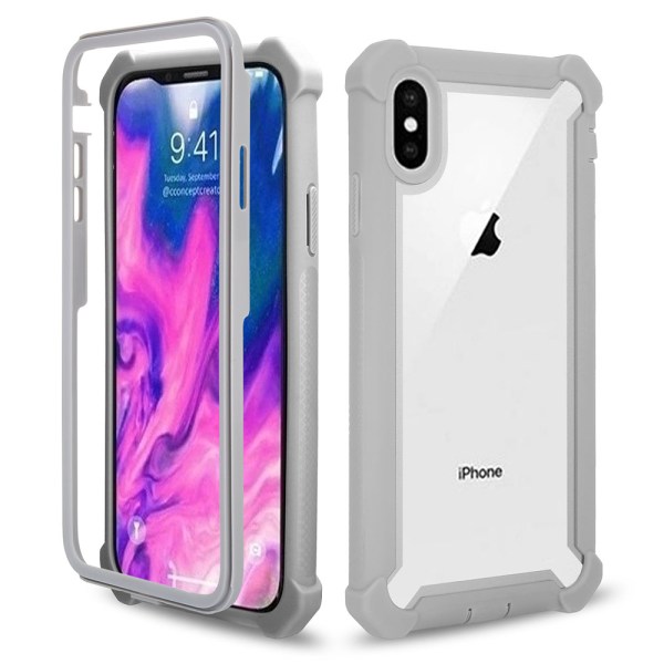 iPhone X/XS - Stötdämpande Smart Skyddsfodral Grå