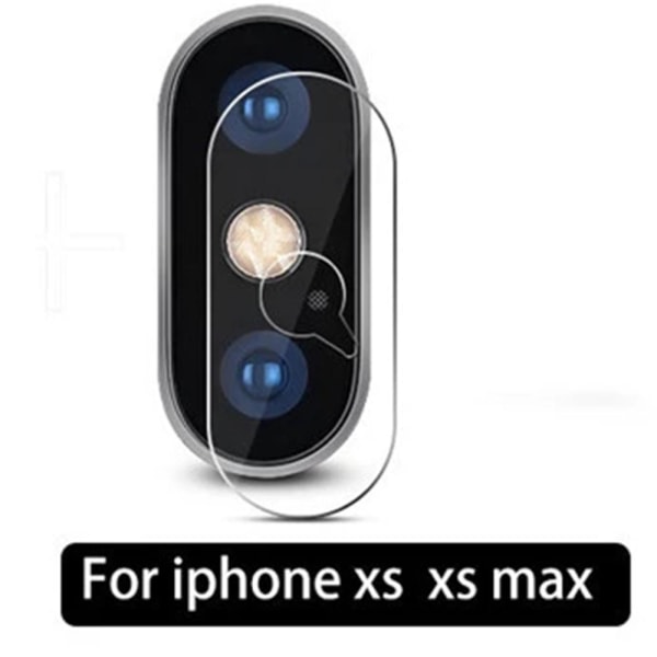 2-PACK iPhone XS Max näytönsuoja + kameran linssinsuoja HD 0,3 mm Transparent/Genomskinlig