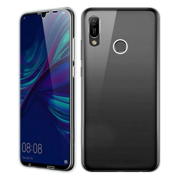 Huawei Y6 2019 - Beskyttende stilfuldt dobbeltsidet silikonecover Blå