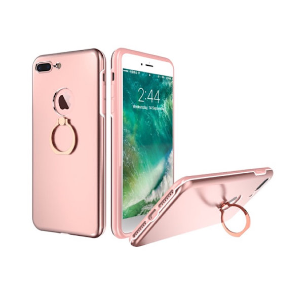 Elegant Stilsäkert iPhone 7 Plus skal med Ringhållare KISSCASE Svart