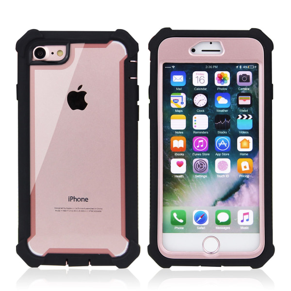 iPhone 6/6S Plus - Eksklusivt EXXO beskyttelsescover med hjørnebeskyttelse Rosa + Vit