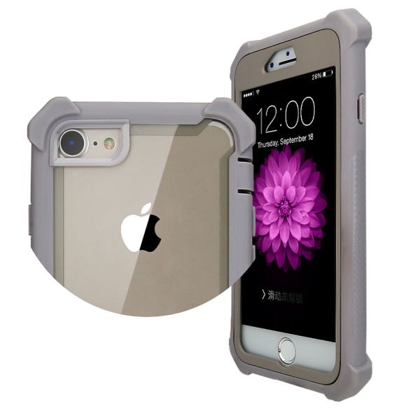 iPhone 6/6S Plus - Robust EXXO Skyddsfodral med Hörnskydd Rosa + Vit