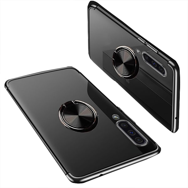 Elegant Silikonskal Ringhållare FLOVEME - Samsung Galaxy A50 Svart