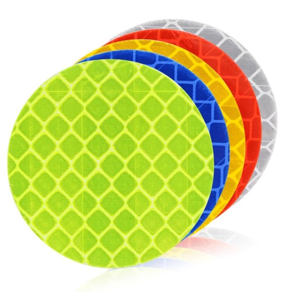 5-Pack Effektfull Reflekterande Cirkel Reflexer Grön