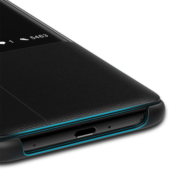 Elegant deksel med Smart-View for Huawei Mate 20 Pro Guld